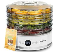 Aigostar 5 Tier Food Dehydrator Machine 380W with 48H-Timer, Fan Function, Recipe Book, LED Display and 35-70℃ Adjustable Temperature for Drying Meat, Fruit, Vegetable, Jerky, Pet Treat, BPA Free