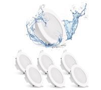 Aigostar 6 Pack Modern White 4.8W 560LM IP65 Waterproof LED Ceiling Spotlights, 6500K Cool White, 8.4cm x 8.4cm x 3.5cm, Bathroom, Kitchen, Living Room, Bedroom, Office