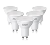 Aigostar 6W GU10 Bulbs, LED GU10 Bulbs Cool White Daylight 6500K 480LM, 100°Beam Angle Spotlight 5 Pack