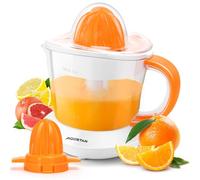 Aigostar 700ml Electric Citrus Juicer with 2 Citrus Cones, Filter, White | Two-Way Rotation & Scaled Bowl Orange Squeezer for Lime Grapefruit Lemon, Easy to Clean, BPA Free -Nia