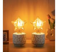 Aigostar Bedside Lamps Set of 2, Table Lamps Base with On-Off Switch, Bedside Table Lamps for Bedroom, Desk Lamps for Living Room, Reading, E27 Base (Bulb Not Included)
