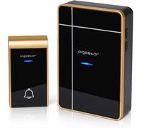 Aigostar Black Wireless Doorbell, Ip44 Waterproof Cordless Door Chime Kit With 1 Receiver