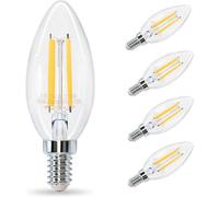 Aigostar C35 E14 Filament Bulbs, Light Bulbs Screw Small 4W 470Lm 2700K, Pack Of 5