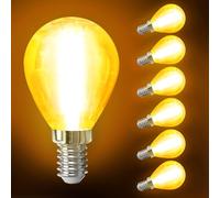 Aigostar E14 LED Bulb, 6W 660LM, 2200K Amber Warm White, 51W Equivalent Filament Vintage Small Edison Screw, Energy Saving Golf Ball Light 6-Pack
