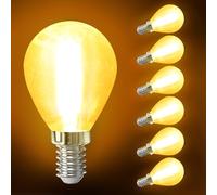 Aigostar E14 LED Bulb 8W 880LM, E14 Small Edison Screw Light Bulbs 2200K Amber Warm White, Vintage Filament Bulbs 64W Equivalent, Energy Saving Golf Ball Bulb 6-Pack