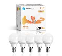 Aigostar E14 Small Edison Screw Golf Ball Bulb, G45 SES LED Light Bulbs 7W(43W Equivalent), 3000K Warm White E14 LED Bulb, 5 Pack