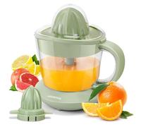 Aigostar Electric Citrus Juicer with 2 Citrus Cones, 700ml Retro Green Jug | Two-Way Rotation & Filter Orange Squeezer for Lime Grapefruit Lemon, Easy to Clean, BPA Free -Henry