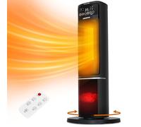 Aigostar Electric Fireplace Heater with Flame Effect - 2000W PTC Ceramic Space Heater with Oscillation, 24H Timer, ECO Mode, Remote Control, Adjustable Thermostat & Safety Protection - Ayden
