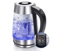 Aigostar Electric Glass Kettle with Variable Temperature, Keep-Warm, Detachable Tea Filter Infuser, Auto Shut-Off & Boil-Dry Protection, 2200W, 1.7L,