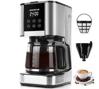 Aigostar Filter Coffee Machine with LED Touch Screen, 1.5L Programmable Coffee Maker with Timer, Regular & Strong Brewing, Pause & Serve, Keep Warm