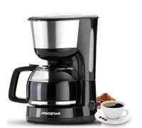 Aigostar Filter Coffee Maker with 40-Min Keep Warm & Rapid Brew - 1000W, 1.25L, Anti-Drip & Reusable Filter, Fast Pour Over Drip Coffee Machine for Home/Office - Chocolate