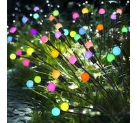 Aigostar Firefly Solar Lights Garden Light Outdoor 4 Pack, RGB Color Changing Waterproof Solar Pathway Lighting, Sway & Stake Lights for Patio Path Decoration