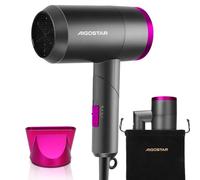 Aigostar Foldable Ionic Hair Dryer 1800W, Portable Travel Blow Dryer with Concentrator & Storage Bag, 2 Heat Settings & Cool Shot, Compact Lightweight Hairdryer for Home, Gym & Holiday - Diane