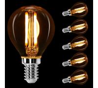 Aigostar G45 Light Bulbs Screw Small, E14 Filament Bulbs 4W 400Lm 2200K, Pack Of 5