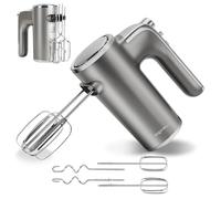 Aigostar Hand Mixer Electric Whisk 400W Handheld Mixer for Baking Egg Cake Cream with 5 Speeds and Turbo Boost,Ejection Button, Stainless Steel Beaters and Dough Hooks for Food Beater - Adela 30XQA