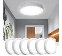 Aigostar 12W LED Ceiling Light, 1350LM LED Ceiling Lights 6500K 6 Pack, Round LED Ceiling Light 113W Equivalent, Dome, Modern, Flush Ceiling Light for Bedroom, Kitchen, Porch, Hallway