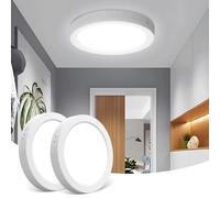 Aigostar LED Ceiling Lights, 18W Ceiling Light 2 Pack, 2100LM Round LED Ceiling Light 6500K, 175W Equivalent Lighting Ceiling, Flush Ceiling Light for Bedroom, Kitchen, Porch, Hallway Ø22CM