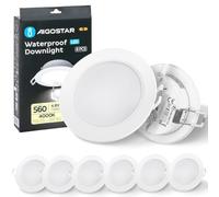 Aigostar LED Downlights for Ceiling 4.8W 560LM, Ultra Slim LED Recessed Ceiling Spot Lights 4000K Neutral White IP65 Waterproof Spotlights Ceiling Lights for Bathroom Kitchen Hallway, 6 Pack