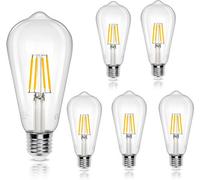 Aigostar Led Edison Bulb, St64 Vintage Light Bulb, 4W E27 Led Bulbs