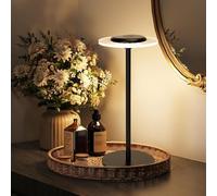 Aigostar LED Touch Bedside Table Lamp, Portable Night Light for Bedroom, RGBW Color Change, Cordless Rechargeable USB Table Lamp, Dimmable Ambient/Mood Desk Light for Restaurant Decor, 12H Battery