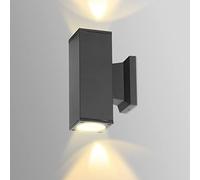Aigostar Outdoor Wall Lights Mains Powered, IP65 Up Down Outside Lights Exterior Wall Sconce, Aluminum Indoor Wall Lights Max 35W GU10 Wall Light for Front Door, Garage, Porch, Garden, Balcony, Patio