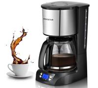 Aigostar Programmable Drip Coffee Maker with 24-Hour Timer, 1.5L/12-Cup, Fast Brewing, 40-Min Keep Warm, Anti-Drip & BPA-Free, Wake to Fresh Coffee Daily - Benno