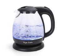 Aigostar Small Electric Kettle, 1.0L Black Glass Kettle Cordless, Compact Mini Clear Water Tea Kettle