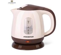Aigostar Small Electric Kettle， 1 Litre 1100W Low Wattage Cordless Kettle for Travel Bedroom Camping Office， Lightweight Portable Kettle Electric， White and Brown - Romeo 30KO3