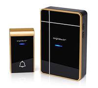 Aigostar Wireless Doorbell, IP44 Waterproof Cordless Door Chime Kit with 1 Receiver, 36 Chime, 3-Level Volume, 150m Range, Doorbell for Apartment, Home, Office and Hotel, Black&White