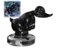 AIGOUT Angry Rubber Duck Hood Ornament,Death Proof Duck Black Convoy Alloy Duck Hood Ornament,Alloy 3D Funny Duck Hood Ornament Car Bonnet Ornament (Black)
