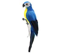 AIGOUT Artificial Feathered Parrot Ornament Light Blue Foam Feather Imitation Bird Model Realistic Animal Figurine for Home Garden Tree Party Indoor Decoration