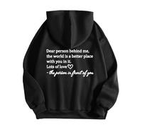 AIGOUT Dear Person Behind Me Hoodie, Dear Person Behind Me Sweatshirt for Women, Dear Person Behind Me Hoodie You Are Enough,The World Is A Better Place with You In It Pullover Fashion (Black-B, L)