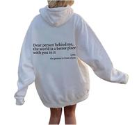 AIGOUT Dear Person Behind Me Hoodie, Dear Person Behind Me Sweatshirt for Women, Dear Person Behind Me Hoodie You Are Enough,The World Is A Better Place with You In It Pullover Fashion (White-A, XXL)