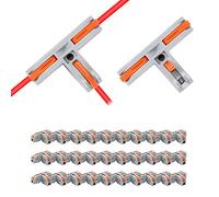 Aigreat 30pcs Compact Wire Conductor Connector, T-Shape Electrical Connectors, Quick Terminal Block 112 Lever Wire Nut Connectors