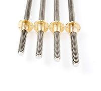 AIGUO T12 Lead Screw, Thread 12mm, Lead 8mm Length 100/200/250/300/350/400/450/500/550/600/700/800mm With Brass Nut, 3D Printer Accessories (Size : 700mm)