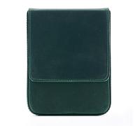 AIGUONIU Genuine Leather 6 Slots Pen Case With Removable Pen Tray Holder Pencil Case Office School Supplies Pouch Creative Gift (Green)