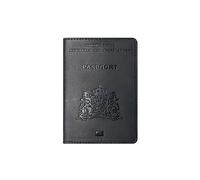 AIGUONIU Genuine Leather Passport Cover for Netherlands Dutch Credit Card Holder Holland Passport Case Travel Wallet, Black, Vintage