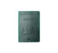 AIGUONIU Genuine Leather Passport Cover for Netherlands Dutch Credit Card Holder Holland Passport Case Travel Wallet, Green, Vintage