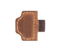 AIGUONIU Genuine Top-Grain Leather Magnetic Bookmark & Pen Holder - Vintage Crazy Horse Leather with Strong Magnet, Handmade Retro Magnetic Pen Clip (Brown)