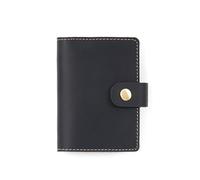 AIGUONIU Vintage Genuine Leather Field Notes Cover for Memo - Pocket Sized Notebook, fits 3.54” x4.92” Notebooks (Black)