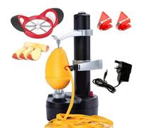 AIHANCH Electric Potato Peeler Automatic [1 Adapter 2 Extra Blades] - Auto Apple Peeler Smart Vegetable Fruit Peeler Machine Stainless Steel Kitchen Peeling Tool with Apple Slicer Corer (Black-S)