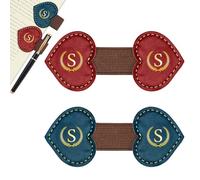 AiHeart Bygone Mark Bookmark with Pen Holder,2Pack Personalized Magnetic Leather Bookmark,Vintage Magnetic Book Mark,PU Bookmarks,Clip Book Accessories,Gifts for Women Men-S