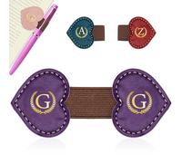 AiHeart Bygone Mark Bookmark with Pen Holder,Personalized Magnetic Leather Bookmark,Vintage Magnetic Book Mark,PU Bookmarks,Clip Book Accessories,Gifts for Women Men-G