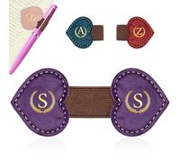 AiHeart Bygone Mark Bookmark with Pen Holder,Personalized Magnetic Leather Bookmark,Vintage Magnetic Book Mark,PU Bookmarks,Clip Book Accessories,Gifts for Women Men-S