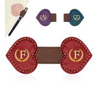 AiHeart Bygone Mark Bookmark with Pen Holder,Personalized Magnetic Leather Bookmark,Vintage Magnetic Book Mark,PU Bookmarks,Clip Book Accessories,Gifts for Women Men-F