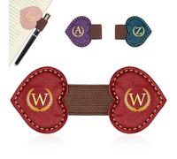 AiHeart Bygone Mark Bookmark with Pen Holder,Personalized Magnetic Leather Bookmark,Vintage Magnetic Book Mark,PU Bookmarks,Clip Book Accessories,Gifts for Women Men-W