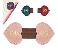 AiHeart Bygone Mark Bookmark with Pen Holder,Personalized Magnetic Leather Bookmark,Vintage Magnetic Book Mark,PU Bookmarks,Clip Book Accessories,Gifts for Women Men-M