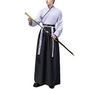 AIHERQG Chinese Style Hanfu Men's Suit Long-Sleeved Robe Ancient Dragon Robe Ancient Costume Martial Arts Group(XL)
