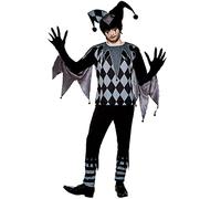 AIHERQG Couple Carnival Halloween Evil Circus Clown Costume Kings Poker Harlequin Cosplay Fancy Party Dress(Man,XL)