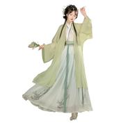AIHERQG Hanfu Dress Women Ancient Chinese Song Dynasty Female Cosplay Costume Party Summer 3pcs Sets(L)